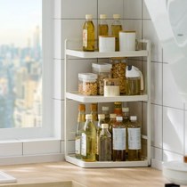 Stainless steel kitchen triangular storage rack countertop oil salt sauce vinegar condiment storage rack artifact multi-functional spice rack