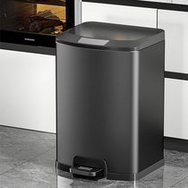 Corbeille en acier inoxydable Can Toilet Home Kitchen Living-room Footstep Style With Lid Large Size Large Capacity Kitchen Trash Can