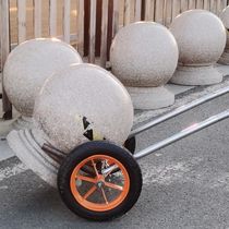 Stone pier cart pushing stone ball cart Stone ball cart pushing stone pier cart Stone pier truck Stone ball truck