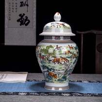 High-end Jingdezhen ceramic empty wine bottle wine jar wine jug 10 catties canned Baijuntu bubble wine bottle wine utensils wine can