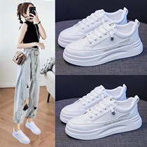 Spring Little White Shoes Womens Shoes 2021 New Summer Net Face Breathable Thin 100 hitch Exploding Net Shoes Thick bottom sports