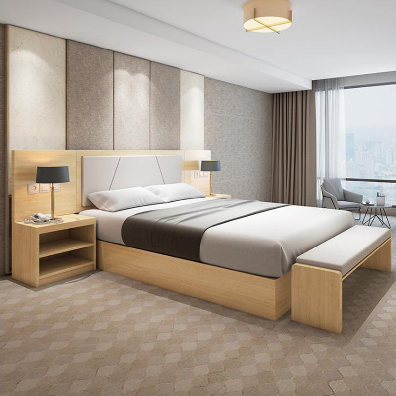Hotel furniture bed custom room business hotel furniture standard room full set apartment bed modern panel homestay furniture
