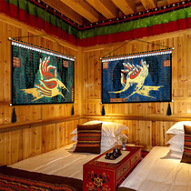 Customize Tibetan cloth art hanging painting Tibet Hangu folk Dormitory Decoration Hotel Dining Room Dining Room Bedroom Bedside Cloth Painting Tapestry