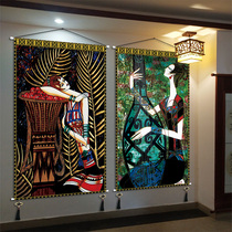 National Wind Tapestry Tapestry Painting Living Room Xuanguan Background Wall Headboard Cloth Art Hangbu Folk Hotel Guest House Hotel Guest House Decoration Cloth Paintings