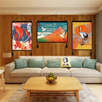 Japanese decorative fabric hanging painting Bed and breakfast inn Bedroom room bedside hanging cloth Living room sofa background wall cloth tapestry