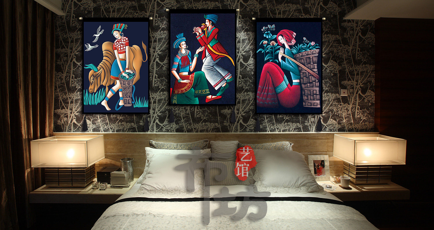 Гобелен 民宿装饰挂布民族风云南人物挂画旅馆酒店客栈卧室客厅布艺挂毯