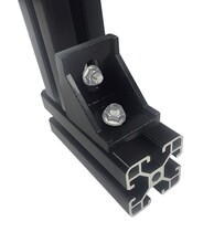 Industrial aluminum profile accessories sprayed black corner parts black black matte angle code with bolts and nuts