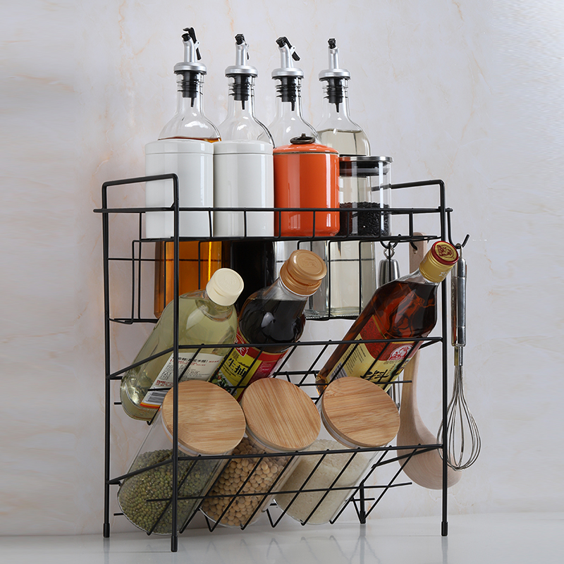 Kitchen Shelve Table Top Multilayer Soy Sauce Vinegar Bottle Condiment Containing Shelf Kitchen Seasoning containing Divine Instrumental Shelf-Taobao