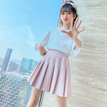 Girls summer dress girl jk summer girls dress suit fashionable foreign style childrens skirt 2022 new