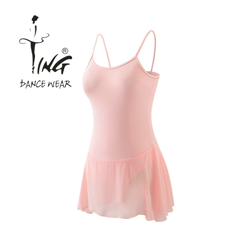 Chen Ting children's round neck sling cotton chiffon large back dress dance performance clothing ballet one-piece practice clothes