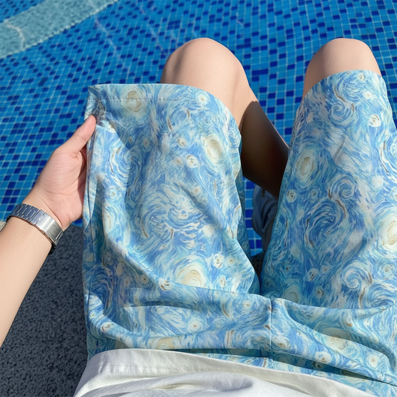 Beach Vacation Shorts for Men, Summer Thin Quick-Drying Swim Shorts Suitable for Water, Suitable for Sanya and Hawaii, Five-Point Swim Trunks