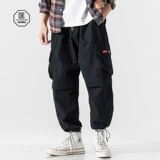 Японские демисезонные утепленные трендовые штаны для отдыха, большой размер, свободный прямой крой, оверсайз, в корейском стиле