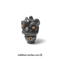 Sitan ~ Original Silver 925 Silver Golden Eye Lion Wake Three-way Buddha Head Buddha Beads Handstring Play High-end Accessories