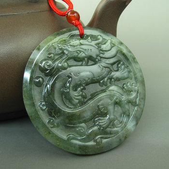 Send certificate natural dushan jade dragon pendant for men and women