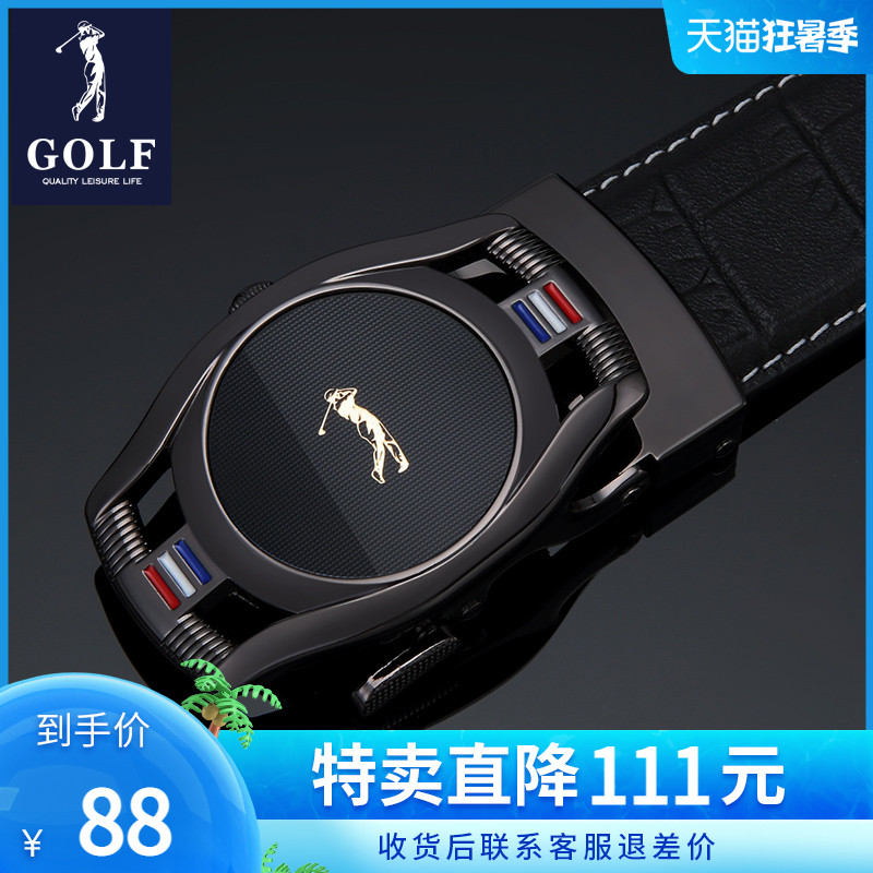 Golf Belt Man Genuine Leather Automatic Buckle Business Casual Men's Belt Head Layer Bull Leather Pants With Men