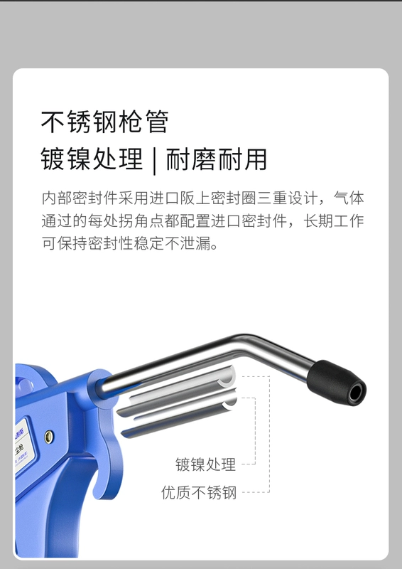 Miễn phí vận chuyển cao áp nhựa thổi bụi súng AR-10 miệng dài và ngắn khí nén súng bắn bụi máy nén khí hợp kim nhôm bụi thổi súng súng hút bụi dùng khí nén súng hút bụi khí nén