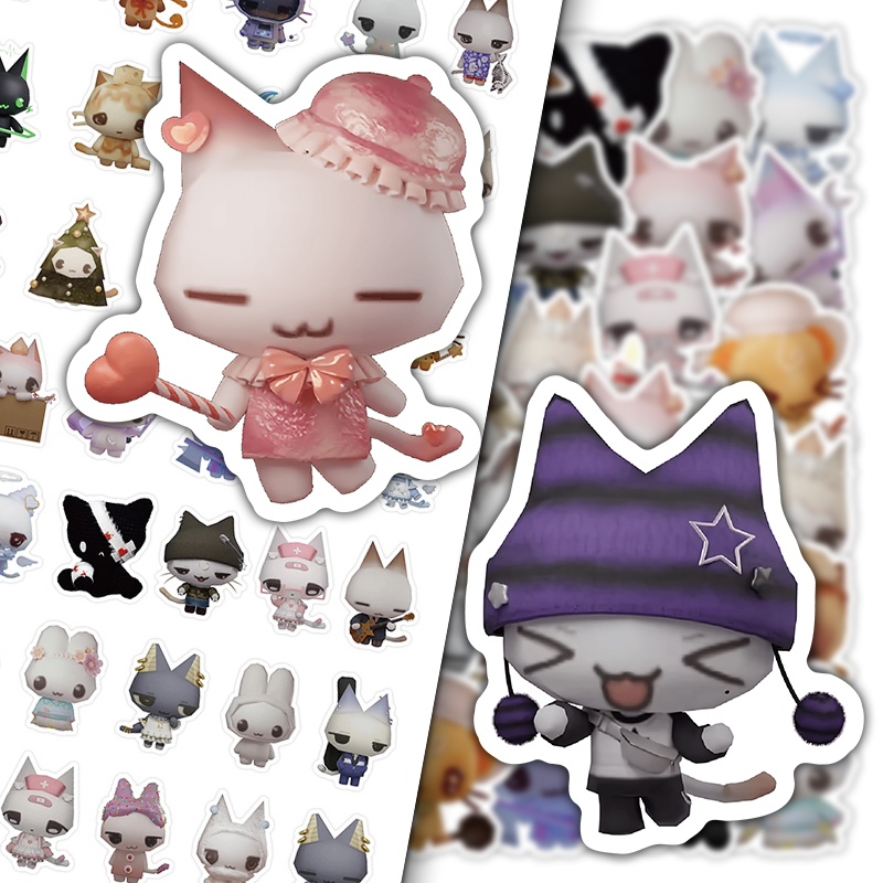120 Pieces of Snackanimals Kitten Stickers, Popular Cute Items, Cat-Themed Girly DIY Desktop Stickers