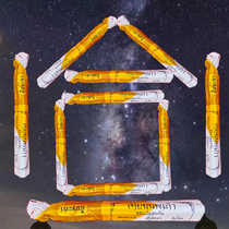 Thai candle Thai handmade characteristic craft beeswax yellow holiday candle ritual candle