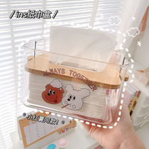 Tissue Box Nordic Ins Wind Pumping Paper Box Desktop Home Living Room Bedroom Cute Cartoon Creative Napkin Containing Box
