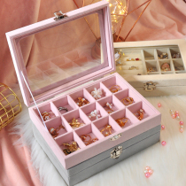 Jewelry storage box small exquisite earrings earrings storage artifact multi-layer large-capacity jewelry display shelf home
