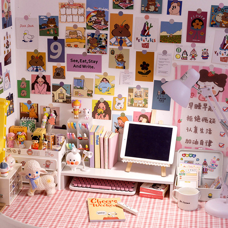 Net red wall stickers bedroom decoration renovation room layout warm background wall wallpaper stickers seamless creative cartoon