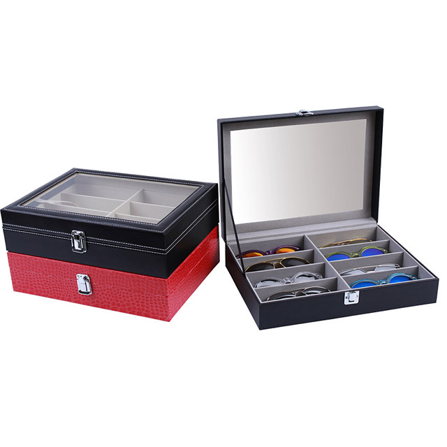 Mengran watch glasses storage box multi-grid sunglasses counter display finishing box household drawer jewelry box large capacity