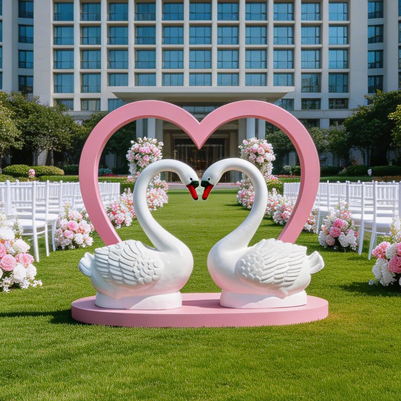 Fiberglass Swan Sculpture for Outdoor Landscaping, Community Water Pool, Wedding Decoration, Large Goose Garden Landscape Floor-Standing Ornament Fiberglass Swan Sculpture for Outdoor Landscaping, Community Water Pool, Wedding Decoration, Large Goose Garden Landscape Floor-Standing Ornament