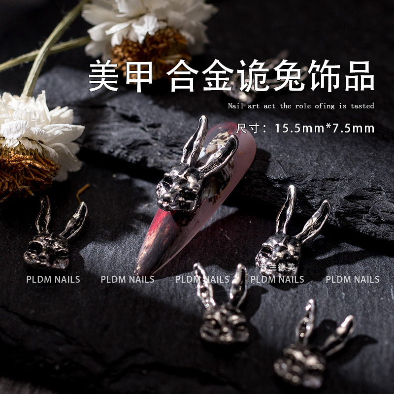 Japanese-Style Nail Art Accessories Retro Quirky Rabbit New Nail Art Alloy Hannya Rabbit Ins-Style Spooky Nail Decorations Japanese-Style Nail Art Accessories Retro Quirky Rabbit New Nail Art Alloy Hannya Rabbit Ins-Style Spooky Nail Decorations