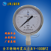 Shanghai instrument All stainless steel earthquake resistance pressure gauge YN60BFY-100BFZ1 6mpa Corrosion resistance temperature resistance