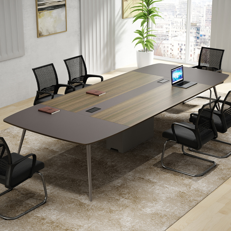 Desk simple modern long table strip table 6 people conference room table 8 people desk chair combination small conference table