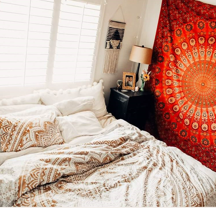 Ấn Độ Mandala Valance bohemian in trang trí phòng ngủ vải nền chụp vải nền tấm thảm tường bao che - Tapestry