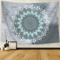 Đông Nam Á Ấn Độ Mandala in màn trang trí tường trang trí màu xám xám rèm vải khăn trải bàn thảm treo tường vintage