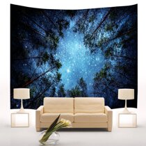 3D tree starry sky landscape hanging cloth Bedroom wall decoration wall cloth Photo large background cloth Nordic curtain cloth Tablecloth
