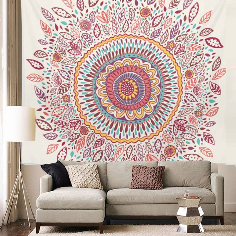 Cây Địa Trung Hải hoa mandala phòng ngủ phòng khách trang trí vải quá khổ in treo vải nền vải lanh tấm thảm 	thảm treo tường dạ quang