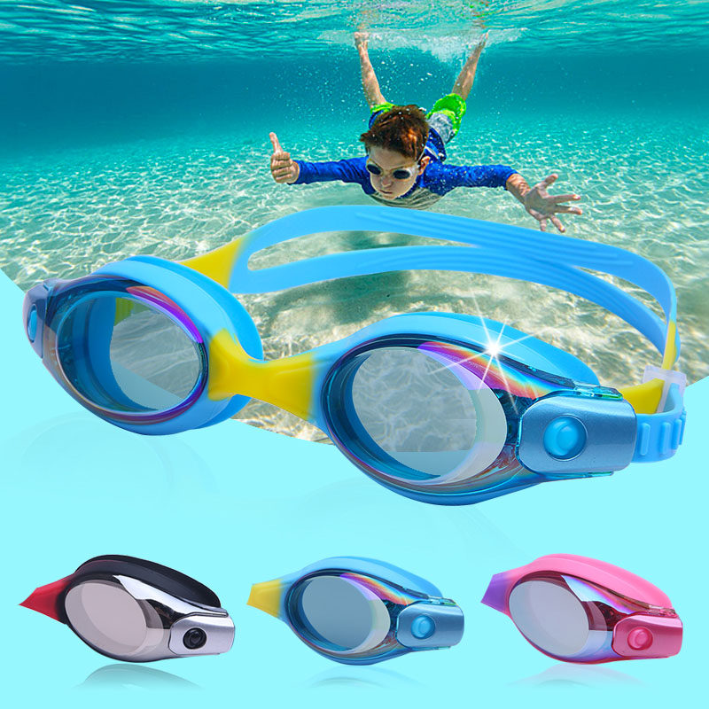 Children's swimming goggles boy's large frame HD waterproof and anti-fog swimming perspective glasses women's diving goggles swimming equipment