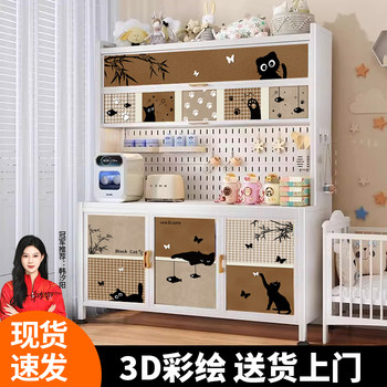 Baby feeding table, baby supplies, bedroom storage rack, floor-standing multi-layer snack storage rack, integrated storage against the wall