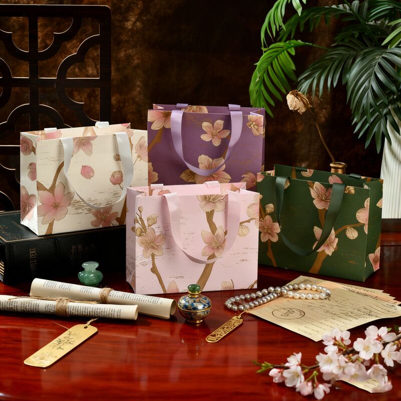 Floral Gift Bag, Chinese Style Gift Small Tote Bag, Floating Box Matching Gift Bag, Handbag, Bracelet Box, Storage Paper Bag Floral Gift Bag, Chinese Style Gift Small Tote Bag, Floating Box Matching Gift Bag, Handbag, Bracelet Box, Storage Paper Bag