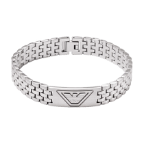 (Chinese Valentines Day Gift) EMPORIO ARMANI Armani 2024 Summer Mens Braided Steel Chain Bracelet