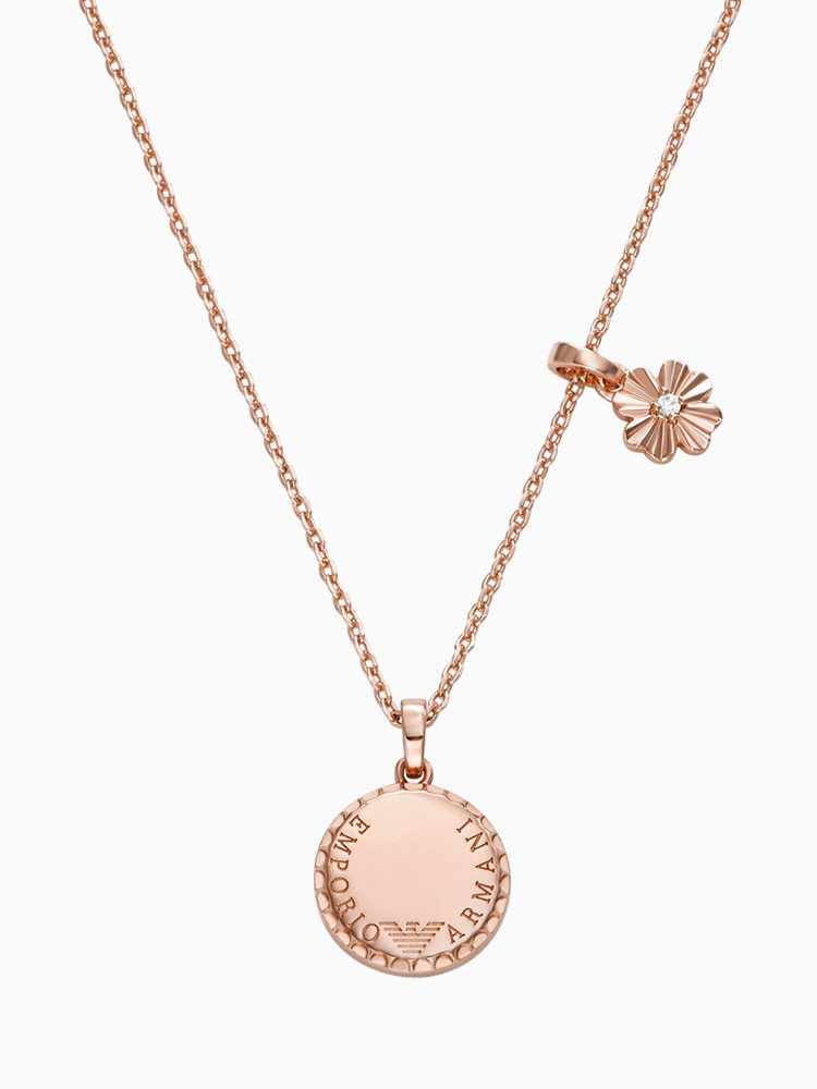 [New Year Gift] Emporio Armani/Armani's New Autumn and Winter Women's Four-Leaf Clover Tag Necklace