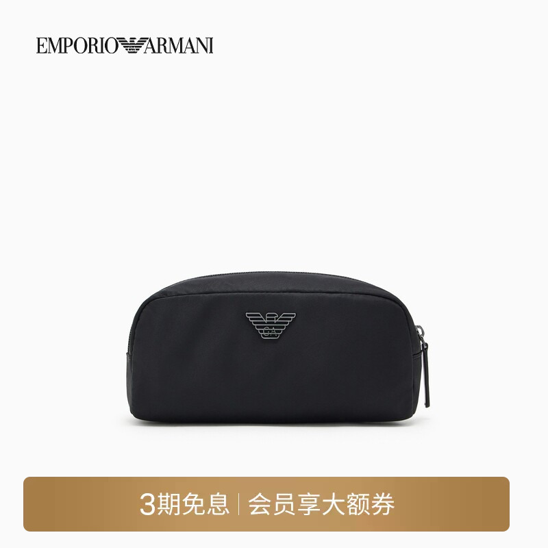 Emporio Armani/Armani Autumn and Winter Men's Solid Color Eagle Logo Zipper Business Casual Commuter Clutch Bag Emporio Armani/Armani Autumn and Winter Men's Solid Color Eagle Logo Zipper Business Casual Commuter Clutch Bag