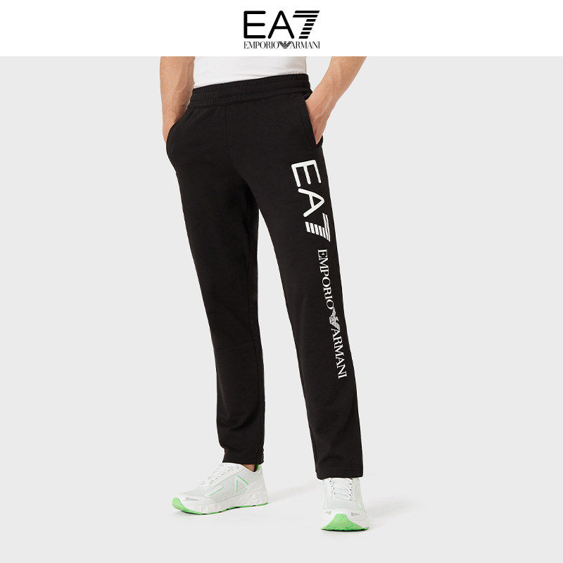 EMPORIO ARMANI Armani EA7 cotton terry LOGO drawstring jogging pants for men