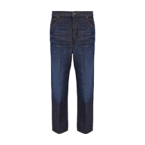 EMPORIO ARMANI Armani 2024 Autumn Mens Pure Cotton Micro-Elastic Loose Tapered Washed Jeans