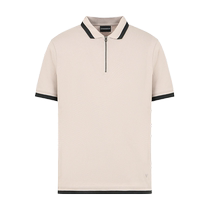 EMPORIO ARMANI Armani 2024 Summer Mens Cotton Half-Zip Retro Sports Style Polo Shirt