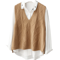 2024 early spring new style knitted vest for womens outer wear small sweater vest layered waistcoat sleeveless top