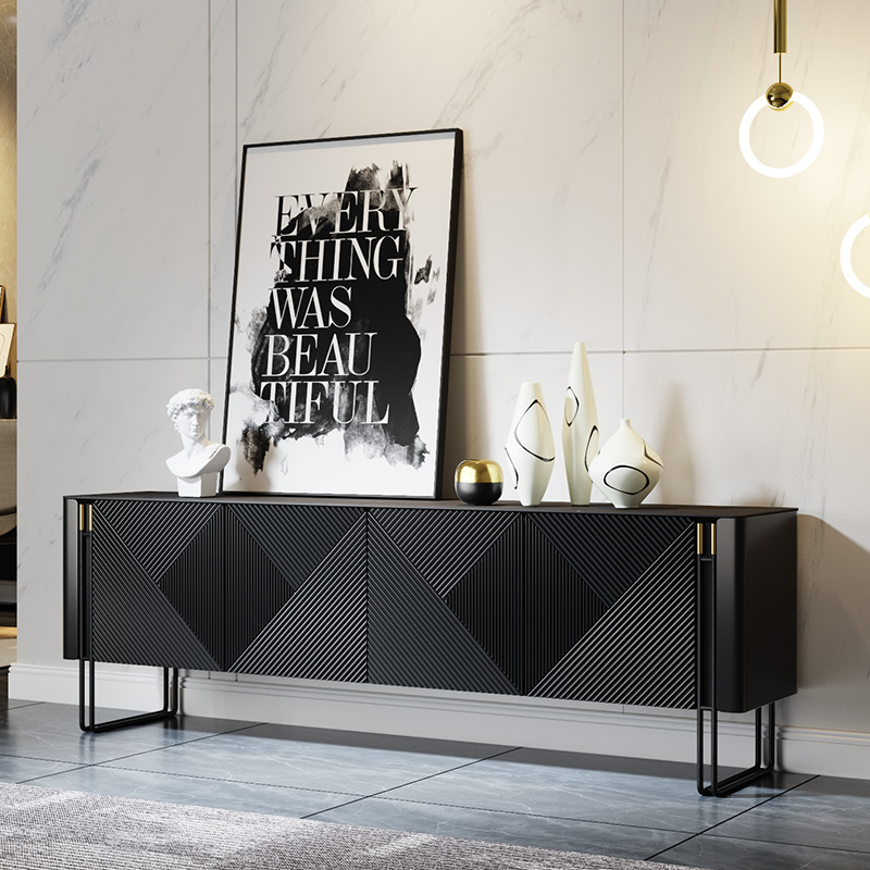 Light Luxurious Rock Plate TV Cabinet Modern Minima Villa Living Room Storage Ground Cabinet Willstyle Master Bedroom Plus High TV Enclosure