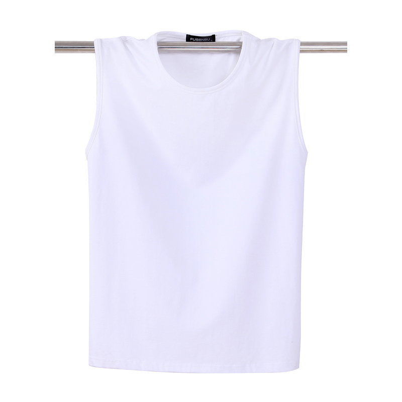 Áo vest nam cộng với phân bón XL áo thun không tay Cotton thấm hút mồ hôi bóng rổ áo nỉ đơn giản màu áo thủy triều ba lỗ