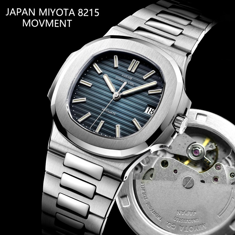Genuine Men's Automatic Mechanical Watch Nautilus Stainless Steel New Model Sapphire Japanese 8215 Imported Movement