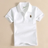 Летняя одежда, футболка с коротким рукавом, белая детская форма, хлопковый костюм, коллекция 2023, воротник поло
