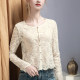 ແມ່ຍິງ jacquard lace top hollow ເຄິ່ງໂປ່ງໃສ