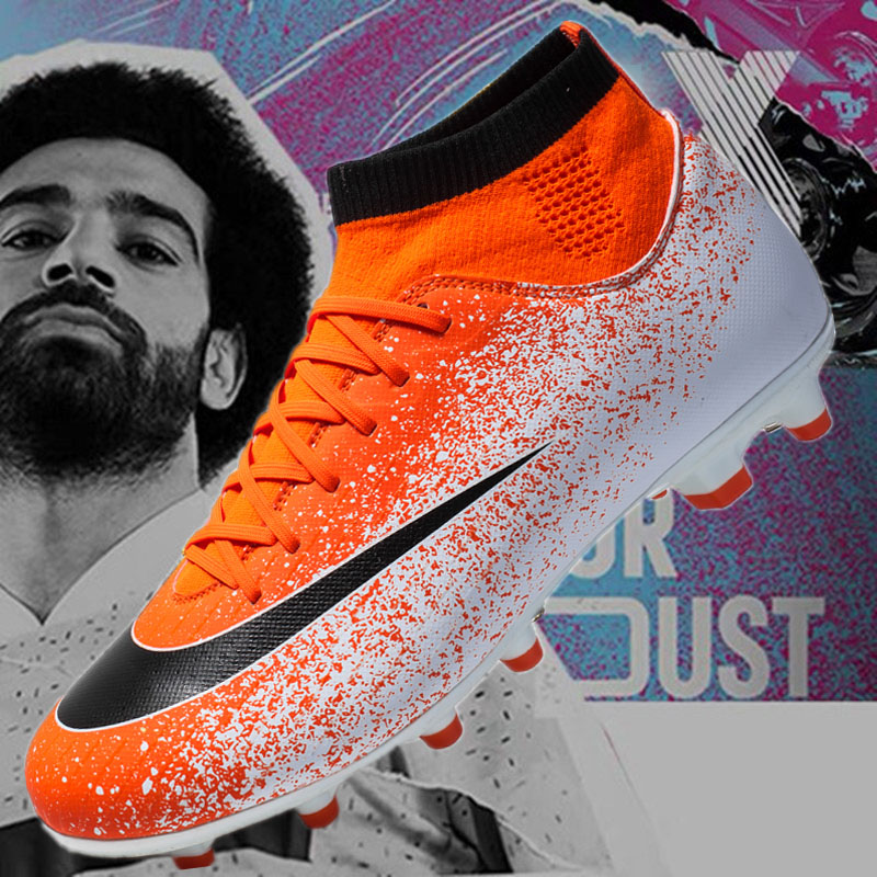 New football shoes Men's children Adult tf Broken Nails Students Anti Slip Grass Ag Long Nails Indoor Sports Training Sneakers